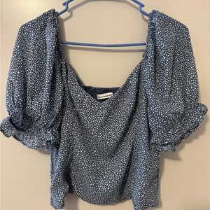 Abercrombie & Fitch Navy Polka Dot Blouse